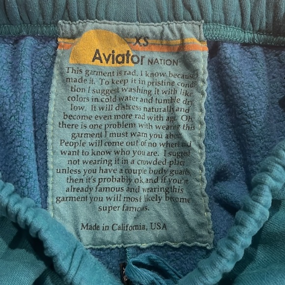 Aviator Nation women’s blue sweatpants elastic drawstring waist XS - Picture 5 of 7
